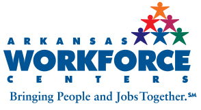 Logo image for Arkansas Workforce Centers with tagline 'Bringing People and Jobs Together'
